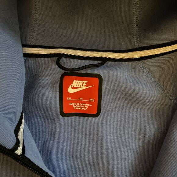 Nike Sportswear Tech Fleece Windrunner Full-Zip Hoodie Polar Blue Size 2XL - Picture 2 of 8